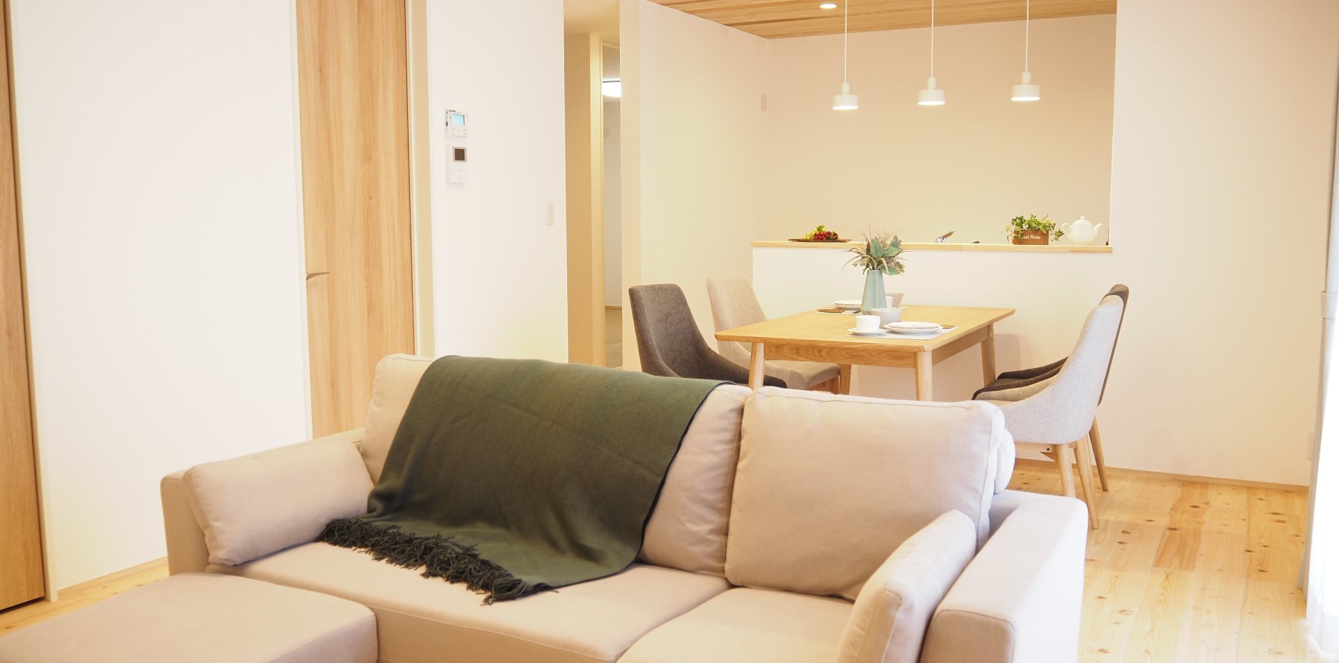 秩父郡横瀬町｜漆喰壁と自然素材が彩る、開放感と収納力を備えたスタイリッシュで暮らしやすい平屋